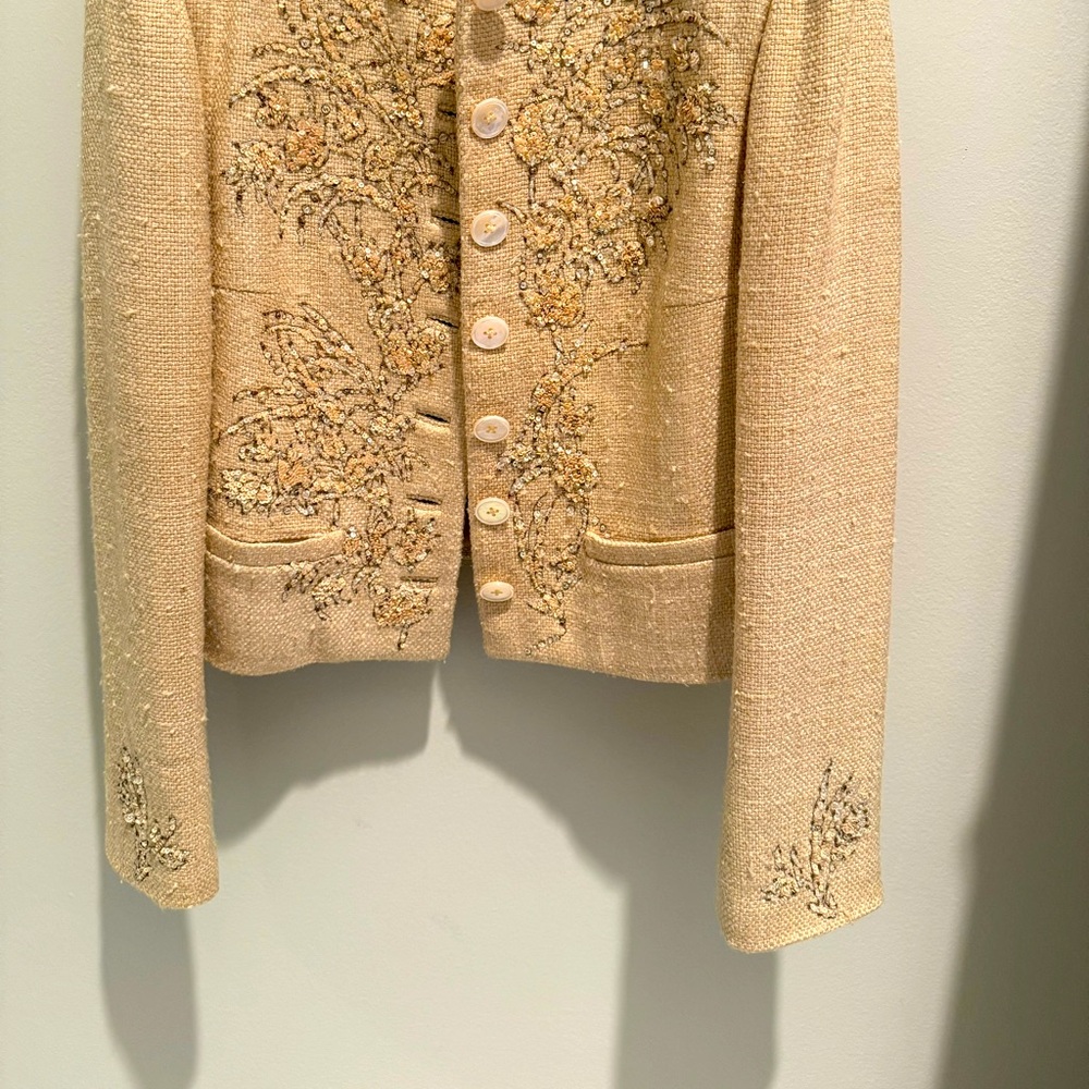 Ralph Lauren Collection Purple Label Raw Silk Jacket sequins/embroidery W size 6